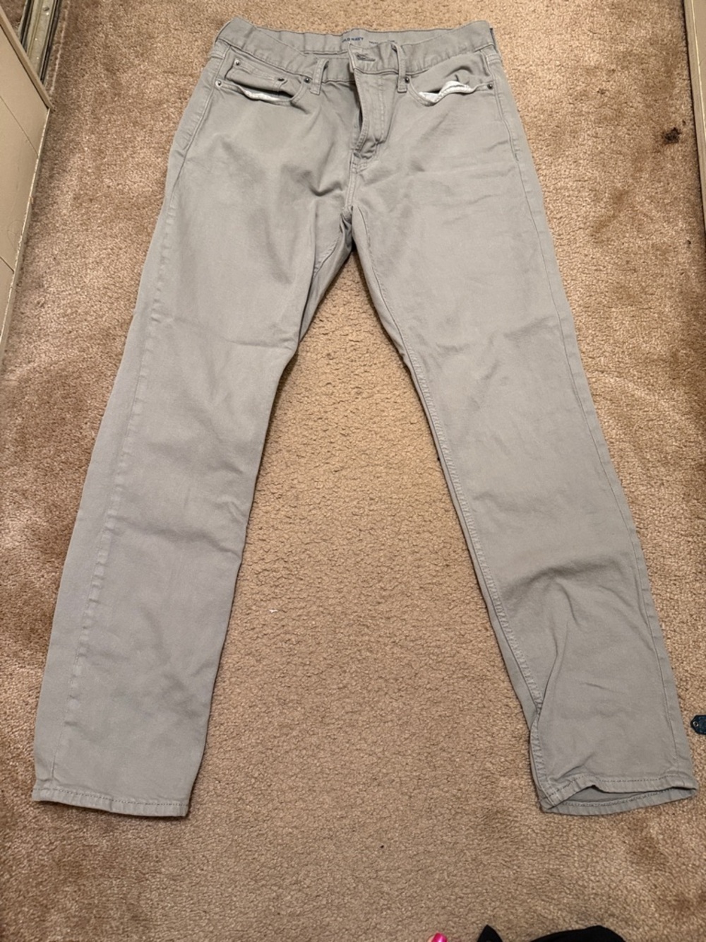 Old Navy Men's Slim Straight Chinos in Light Gray